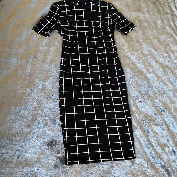 Black and white midi dress - Picture 1 of 5